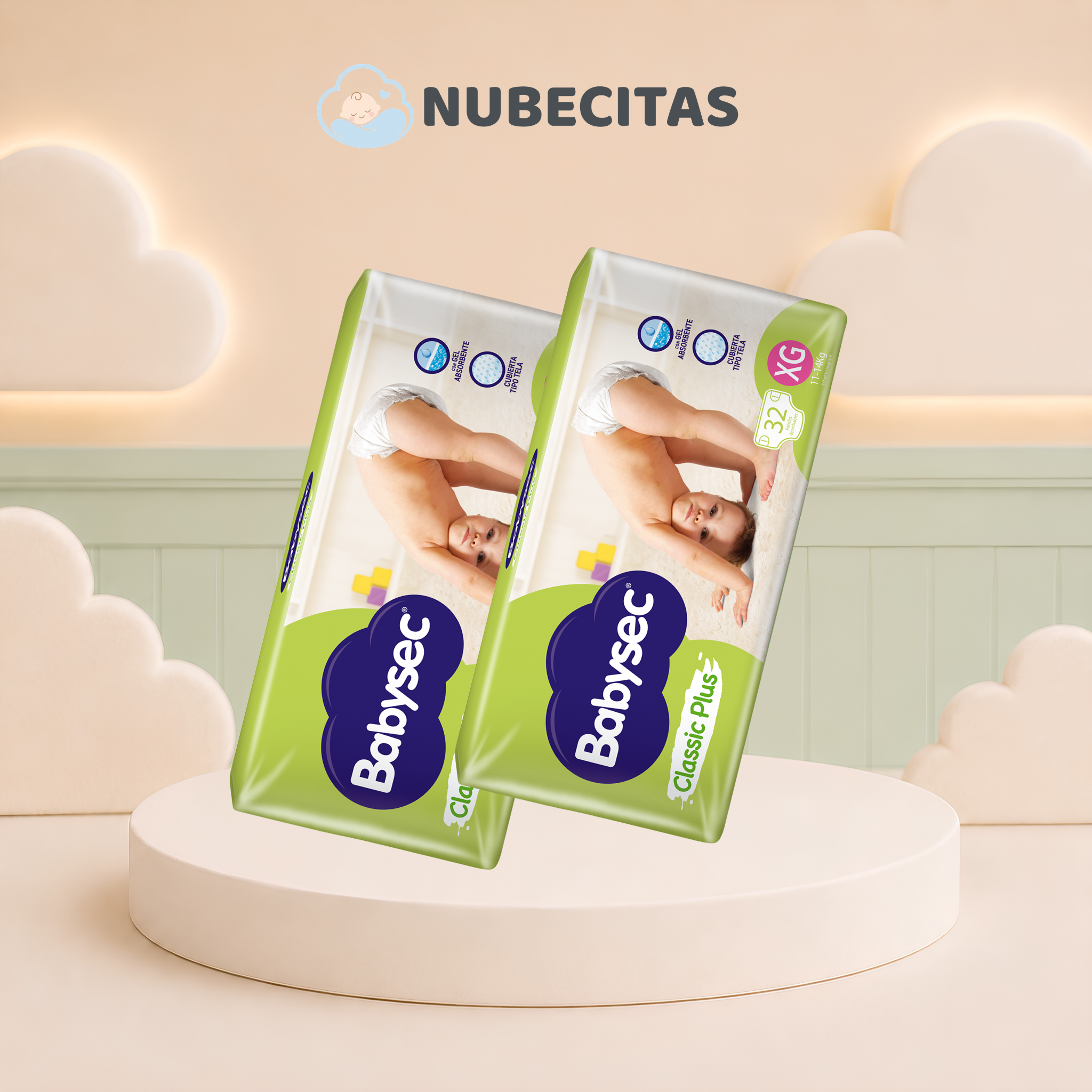 Oferta X2 Pañales Babysec Classic Plus