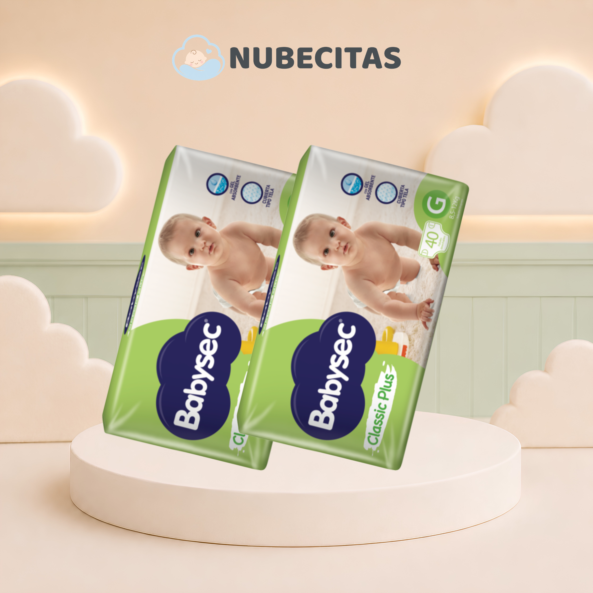 Oferta X2 Pañales Babysec Classic Plus