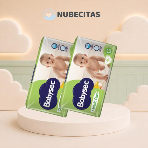 Oferta X2 Pañales Babysec Classic Plus