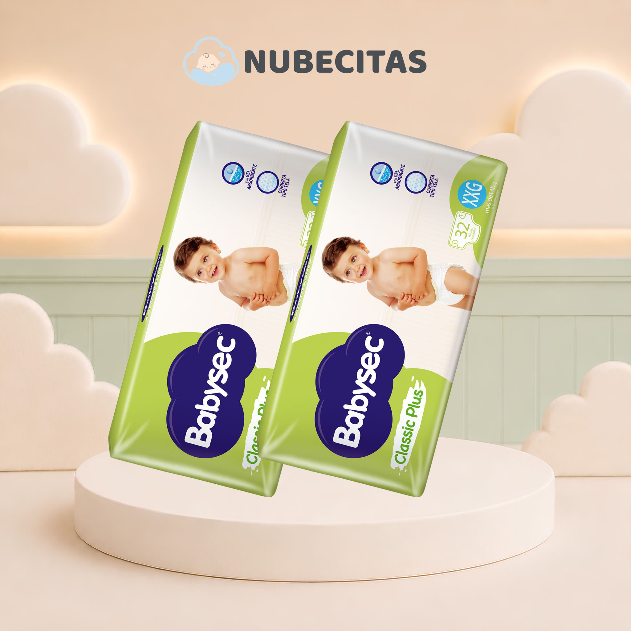 Oferta X2 Pañales Babysec Classic Plus