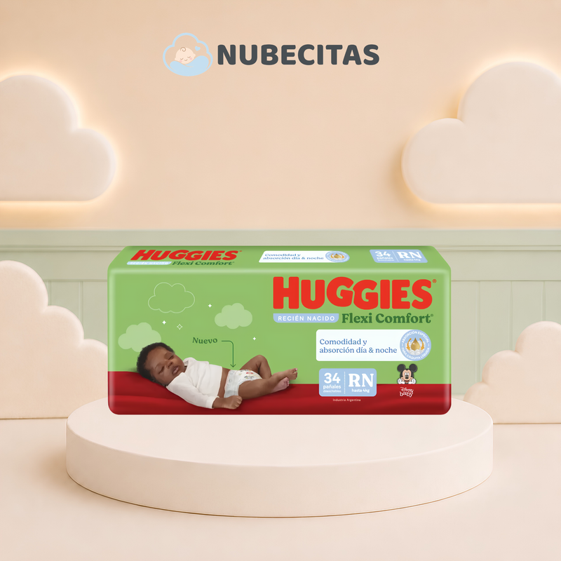 Pañales Huggies Flexi Comfort RN x34